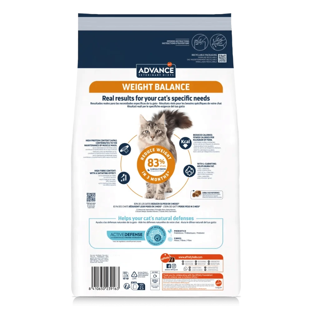 Advance Veterinary Diets Weight Balance Pienso para Gatos al mejor precio -todoastorenimal.com