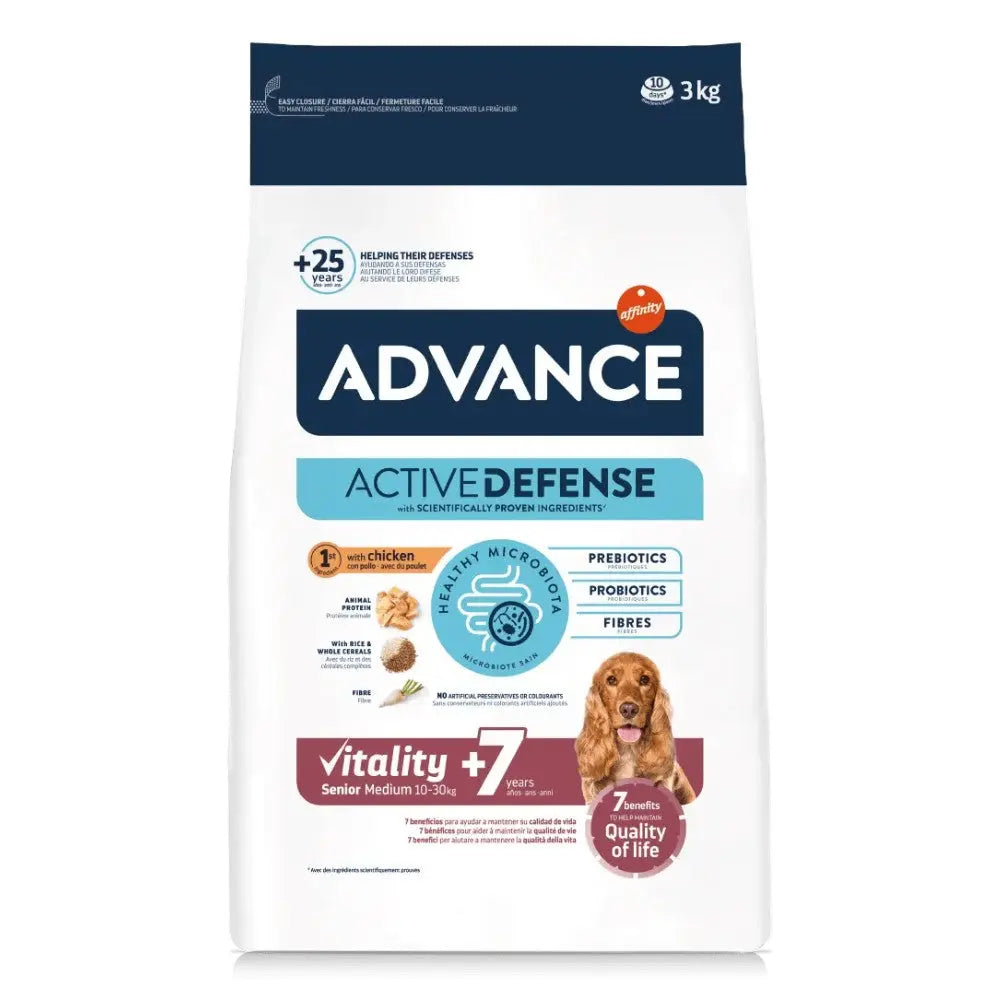 Advance Vitality Senior Medium +7 Pienso con Pollo y Arroz para Perros al mejor precio -todoastorenimal.com