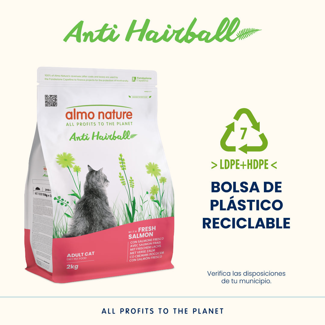 Almo Nature Anti Hairball Salmón Fresco Pienso para Gatos al mejor precio -todoastorenimal.com