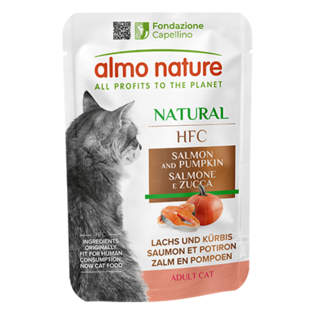 Almo Nature Cat Hfc Pouche 55 g Salmón y Calabaza al mejor precio -todoastorenimal.com