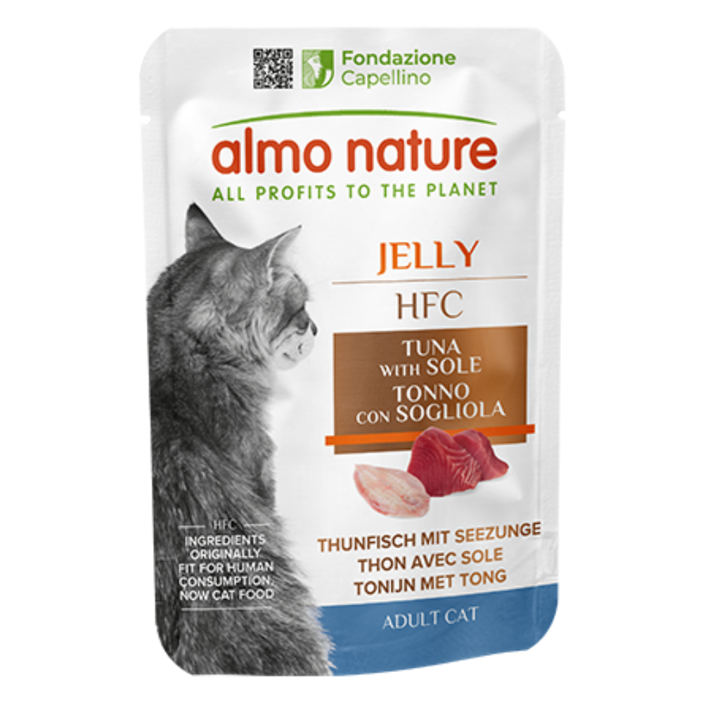 Almo Nature Cat Hfc Pouche Jelly 55 g Filete de Atún y Lenguado al mejor precio -todoastorenimal.com