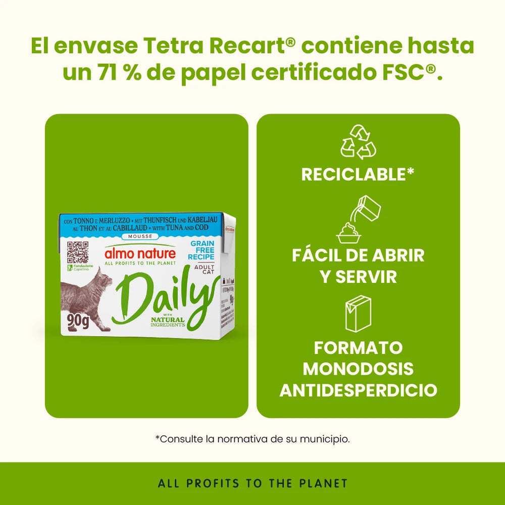 Almo Nature Daily Atún y Bacalao Brick Comida Húmeda para Gatos al mejor precio -todoastorenimal.com