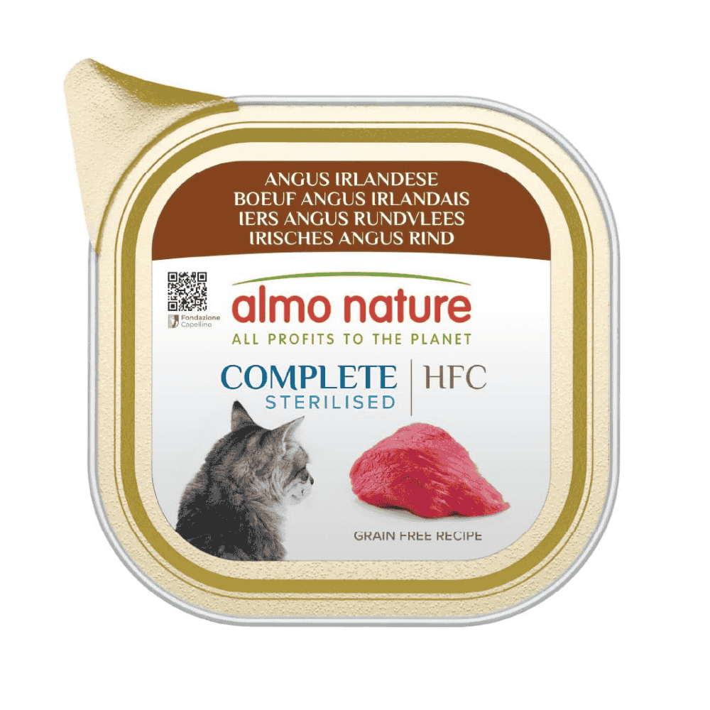 Almo Nature HFC Complete Sterilized Ternera Angus de Buey Irlandés Tarrina Comida Húmeda para Gatos al mejor precio -todoastorenimal.com