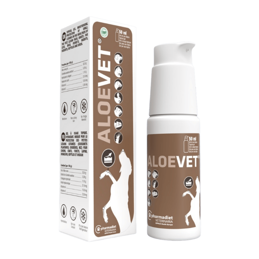 Aloevet Gel Cicatrizante de Aloe Vera y Centella Asiática 50 ml Farmadiet al mejor precio -todoastorenimal.com