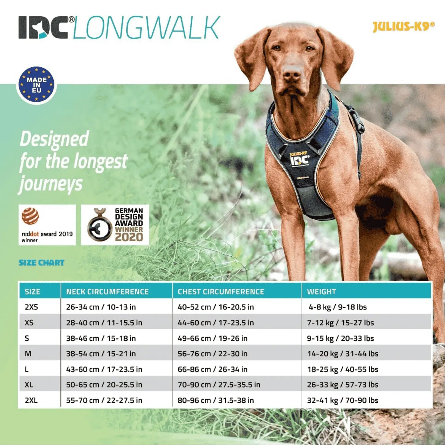 Arnés Julius K9 Longwalk Light para Perros al mejor precio -todoastorenimal.com