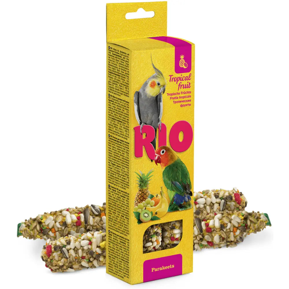 Barritas con Fruta Tropical Pequeñas Cotorras 2X75 g Rio al mejor precio -todoastorenimal.com