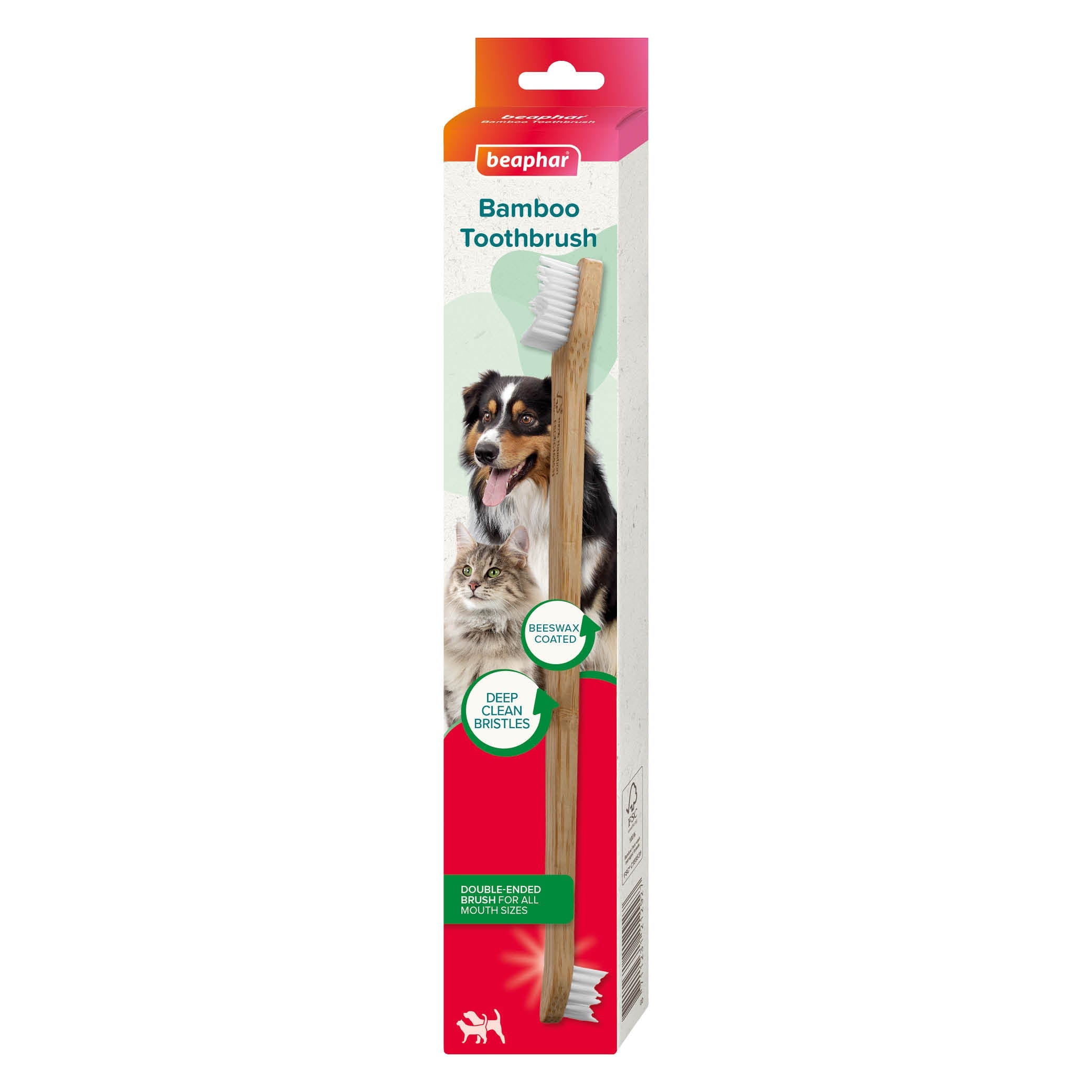 Beaphar Cepillo de Dientes Ecológico de Bambú con Doble Cabezal para Perros y Gatos al mejor precio -todoastorenimal.com