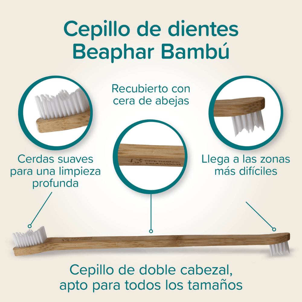 Beaphar Cepillo de Dientes Ecológico de Bambú con Doble Cabezal para Perros y Gatos al mejor precio -todoastorenimal.com