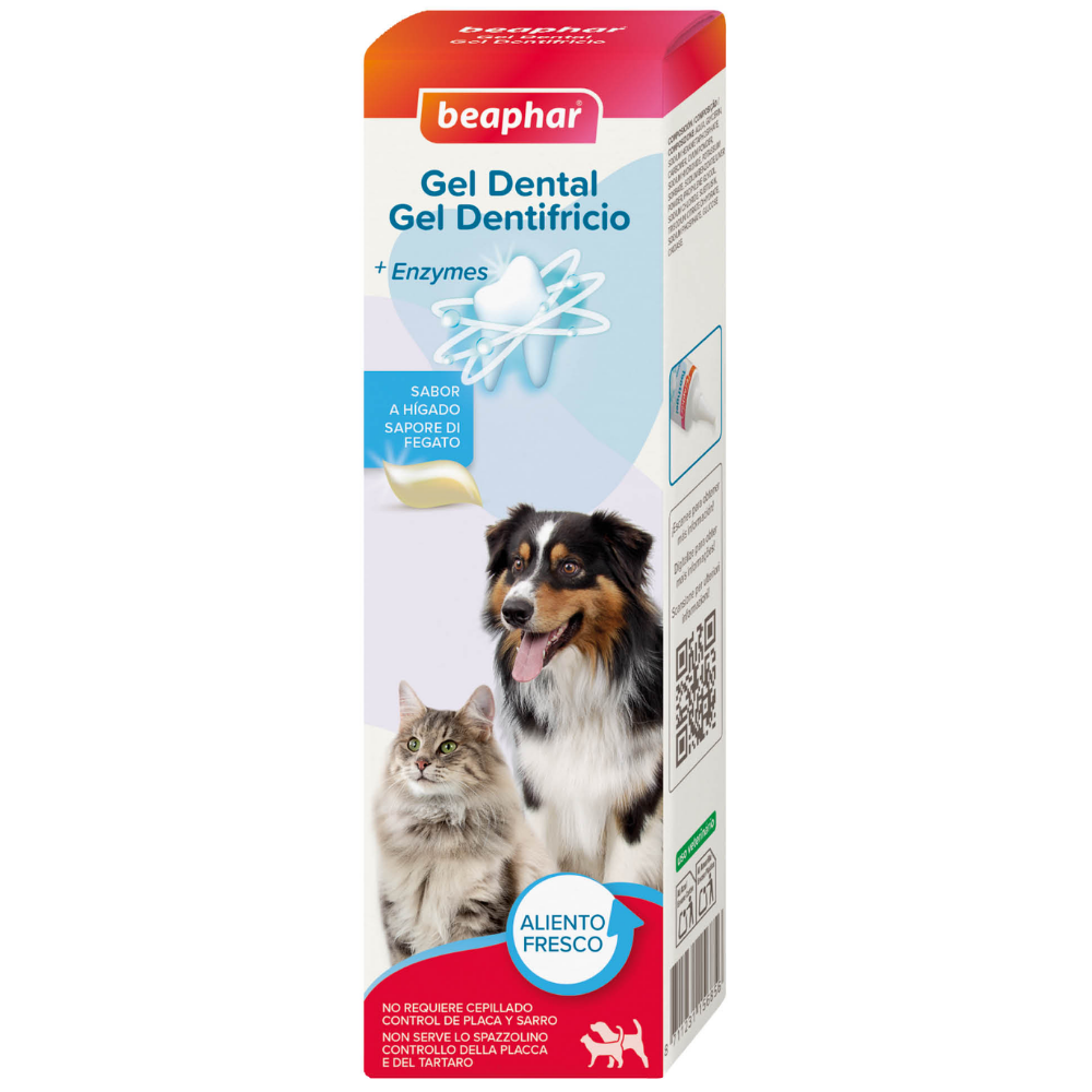Beaphar Gel Dentífrico Sabor Carne Sin Cepillado para Perros y Gatos 100 g al mejor precio -todoastorenimal.com