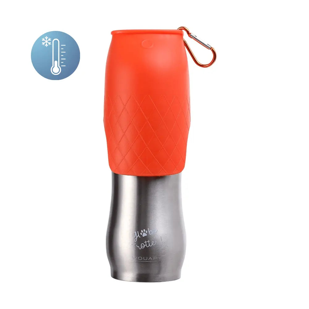 Botella Termo de Acero Inoxidable con Cuenco Bebedero Agua Fría para Perros Wouapy al mejor precio -todoastorenimal.com
