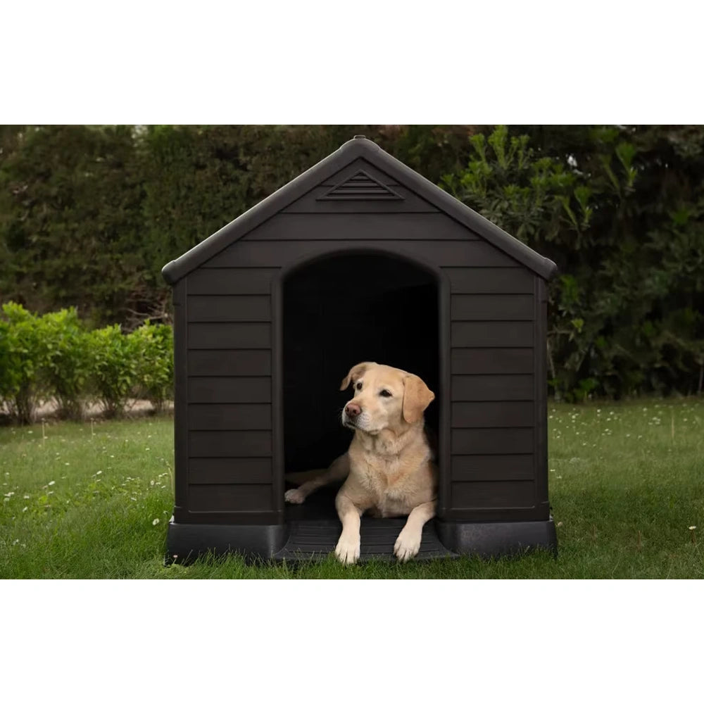 Caseta Perro Resina Curver 95x99x99 cm Marrón/Gris al mejor precio -todoastorenimal.com