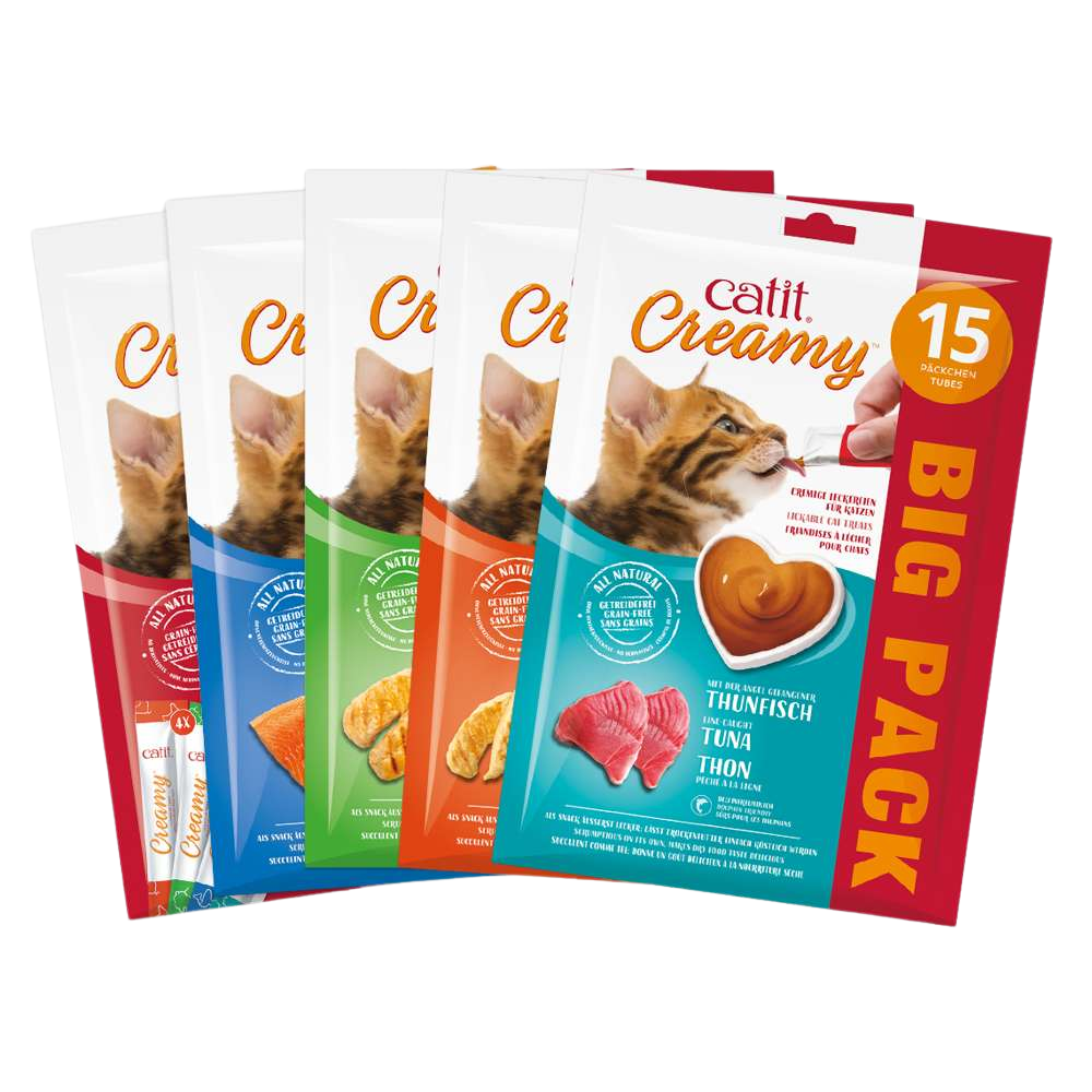 Catit Creamy Snack Surtido Pack 15X10 g al mejor precio -todoastorenimal.com