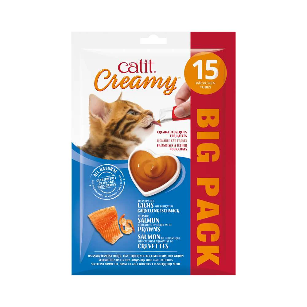 Catit Creamy Snack Surtido Pack 15X10 g al mejor precio -todoastorenimal.com