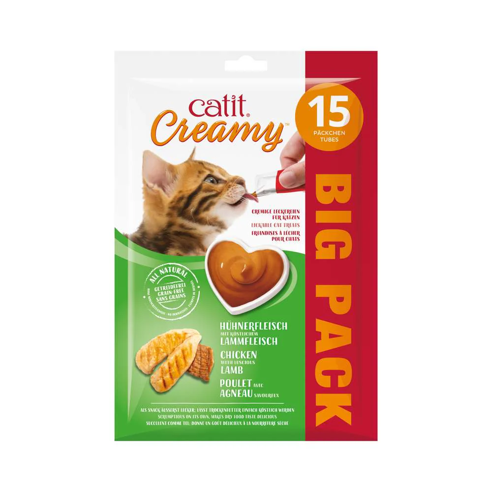 Catit Creamy Snack Surtido Pack 15X10 g al mejor precio -todoastorenimal.com