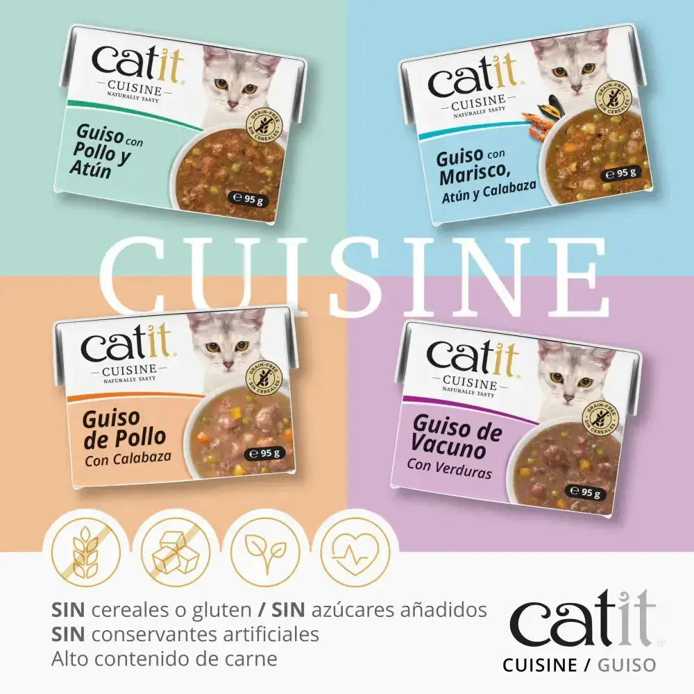 Catit Cuisine Guiso Marisco Atún y Calabaza 95 g al mejor precio -todoastorenimal.com