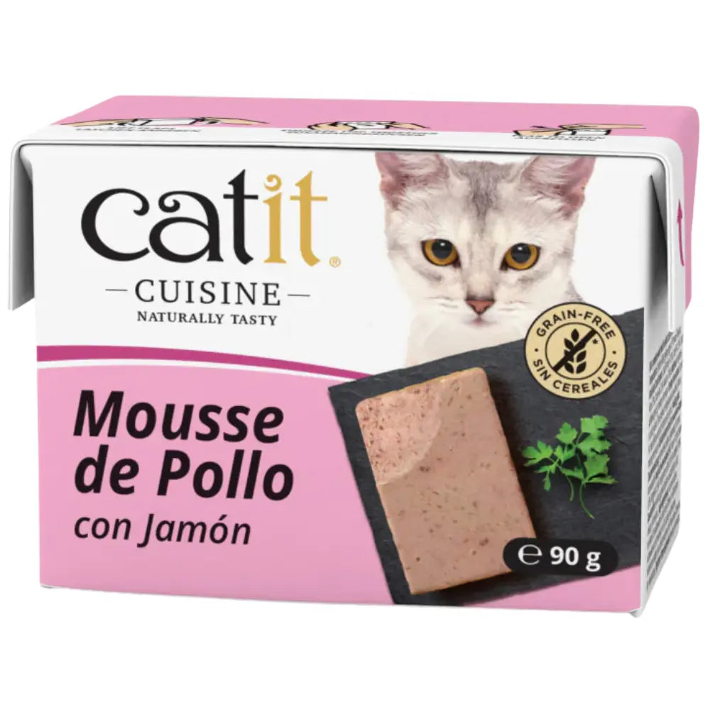 Catit Cuisine Mousse de Pollo con Jamón 90 g al mejor precio -todoastorenimal.com