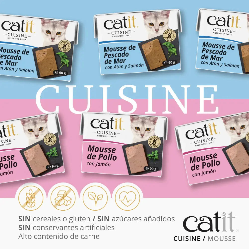 Catit Cuisine Mousse de Pollo con Jamón 90 g al mejor precio -todoastorenimal.com