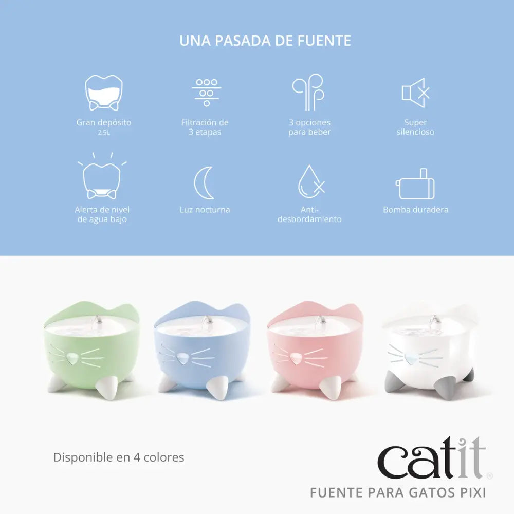 Catit Pixi Fuente Azul, 2,5L al mejor precio -todoastorenimal.com