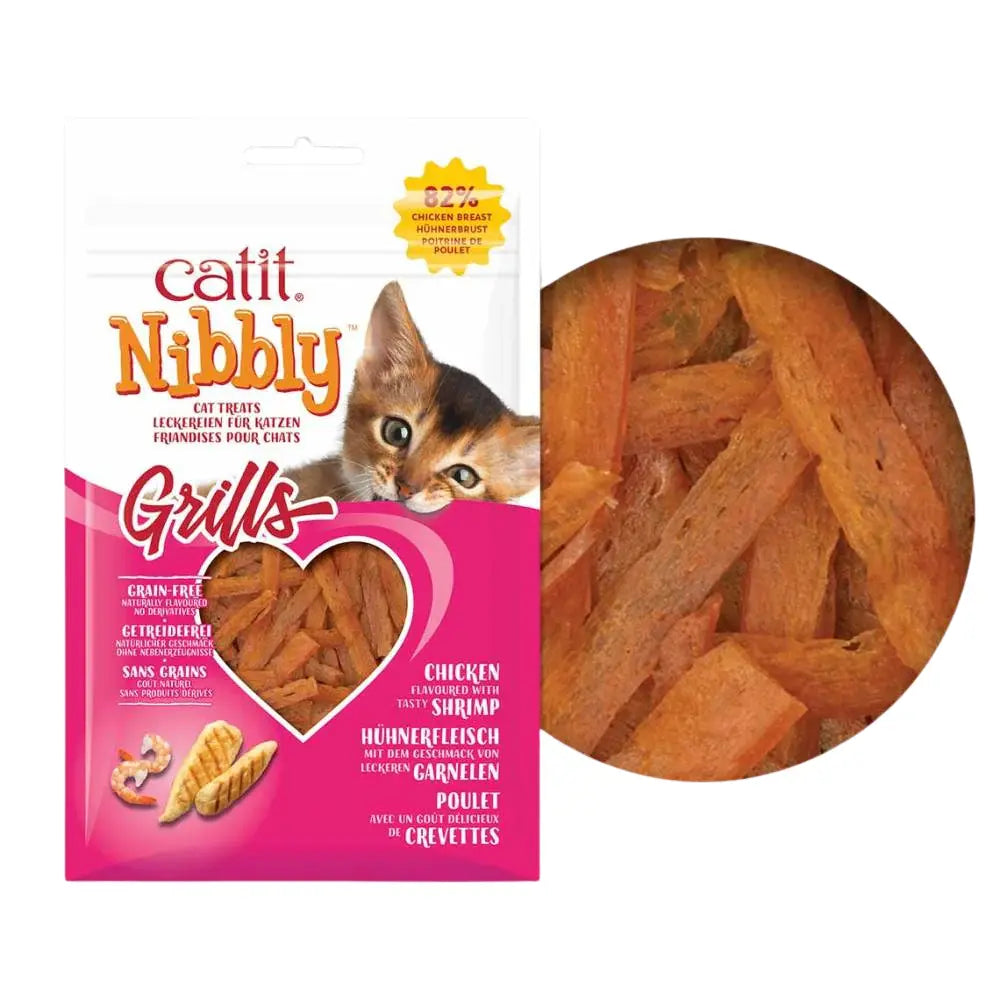 Catit Snack Nibbly Grills Pollo&Gamba Gatos 30 g al mejor precio -todoastorenimal.com