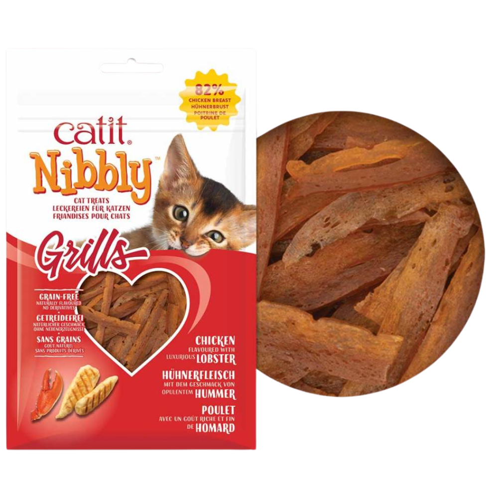 Catit Snack Nibbly Grills Pollo&Langosta Gatos 30 g al mejor precio -todoastorenimal.com