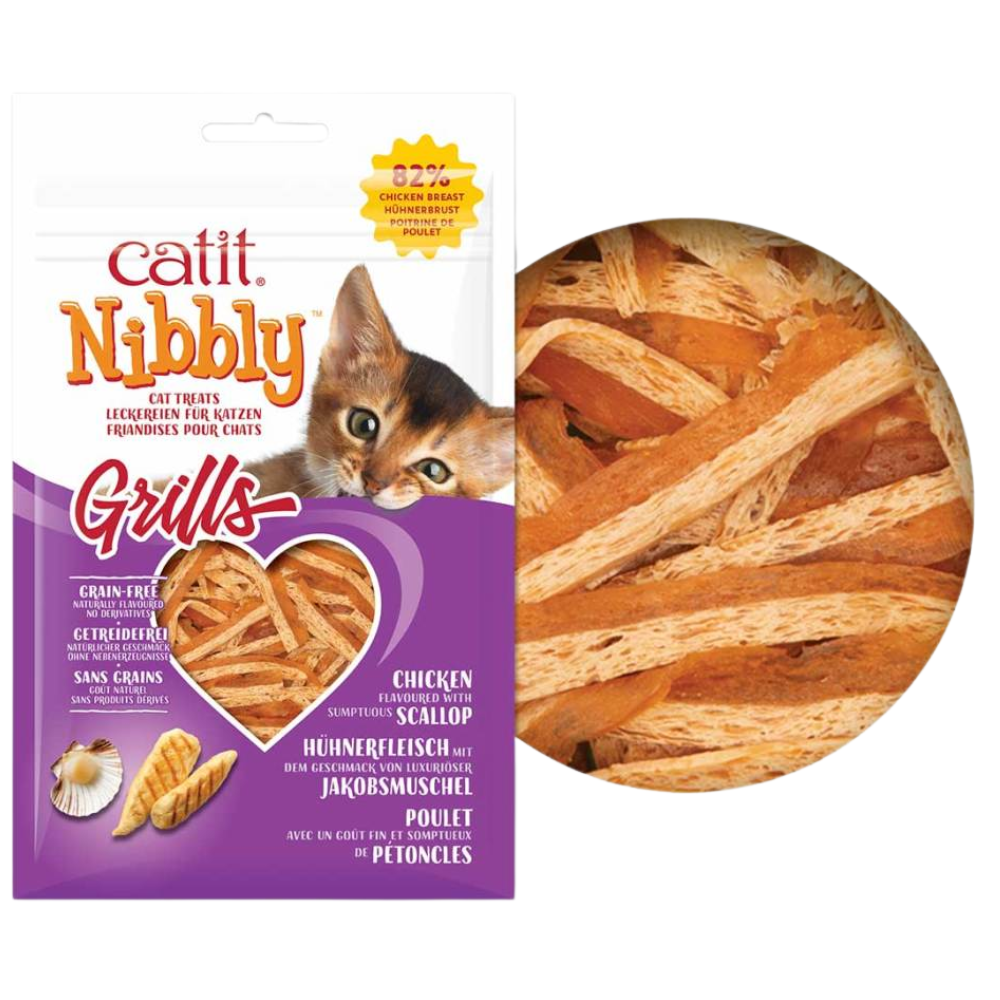 Catit Snack Nibbly Grills Pollo&Vieira Gatos 30 g al mejor precio -todoastorenimal.com