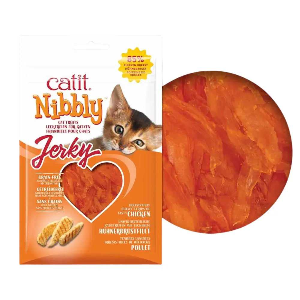Catit Snack Nibbly Jerky Pollo Gatos 30 g al mejor precio -todoastorenimal.com