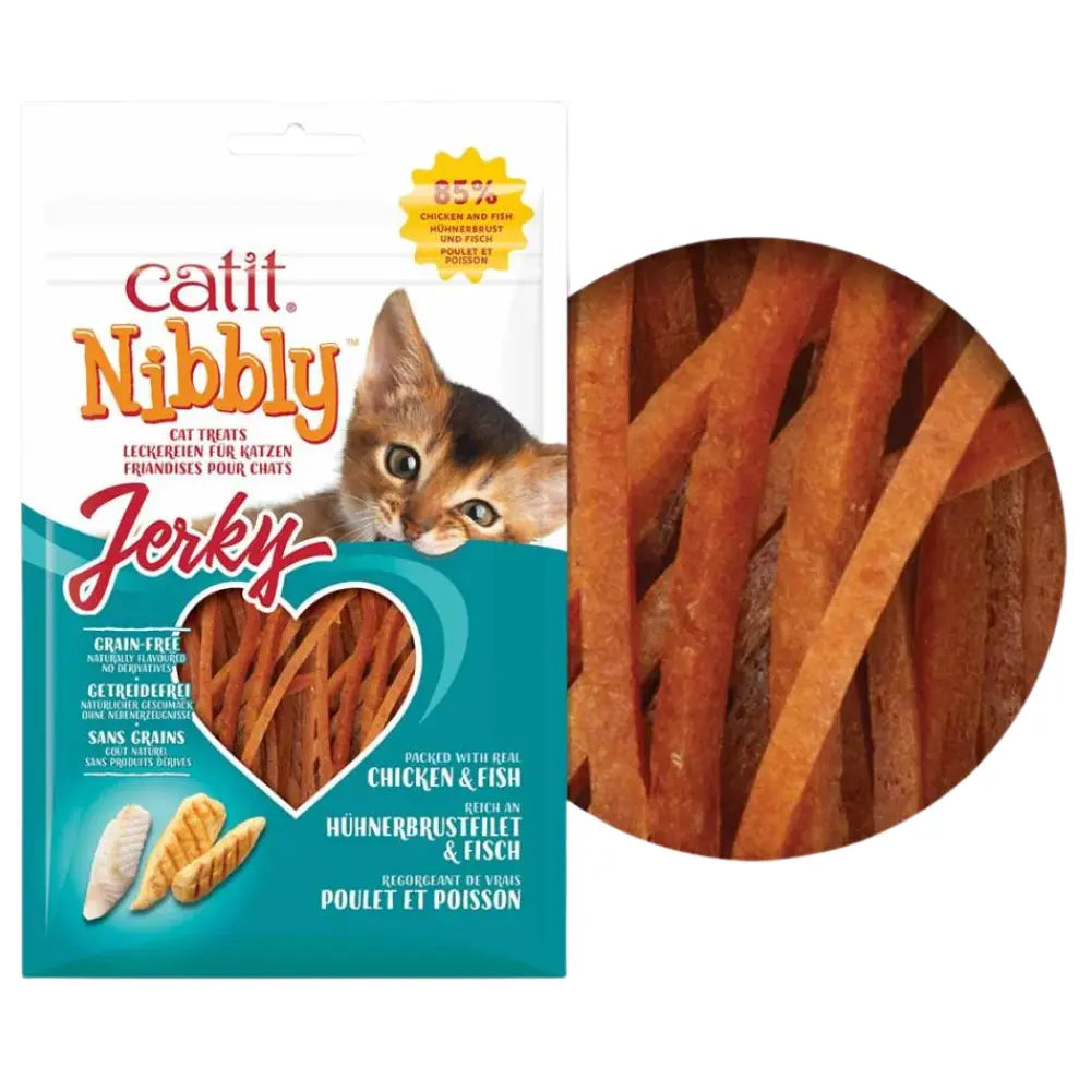 Catit Snack Nibbly Jerky Pollo&Pescado Gatos 30 g al mejor precio -todoastorenimal.com