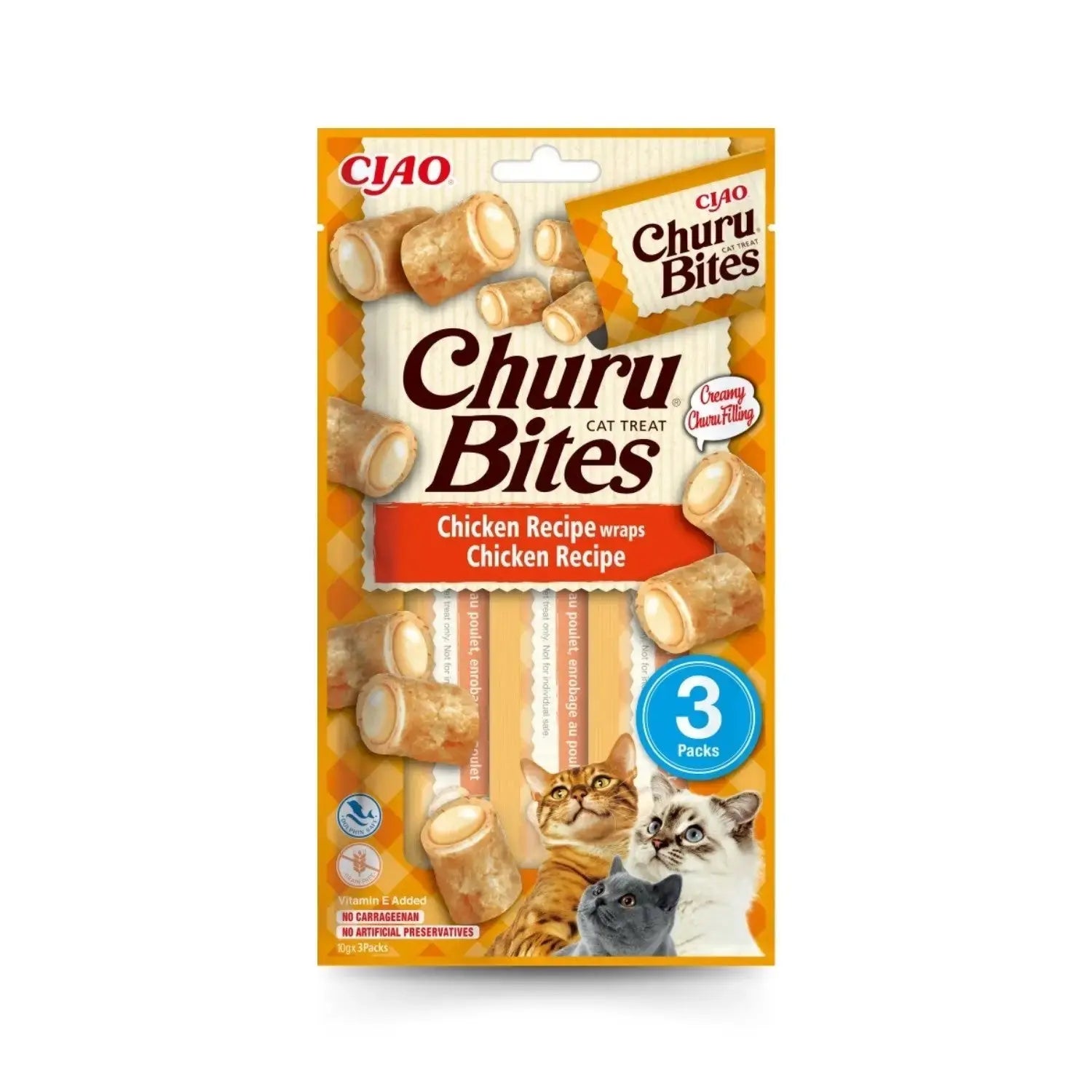 Churu CAT Bites Receta Pack 3x10 g | Bocaditos para Gatos al mejor precio -todoastorenimal.com