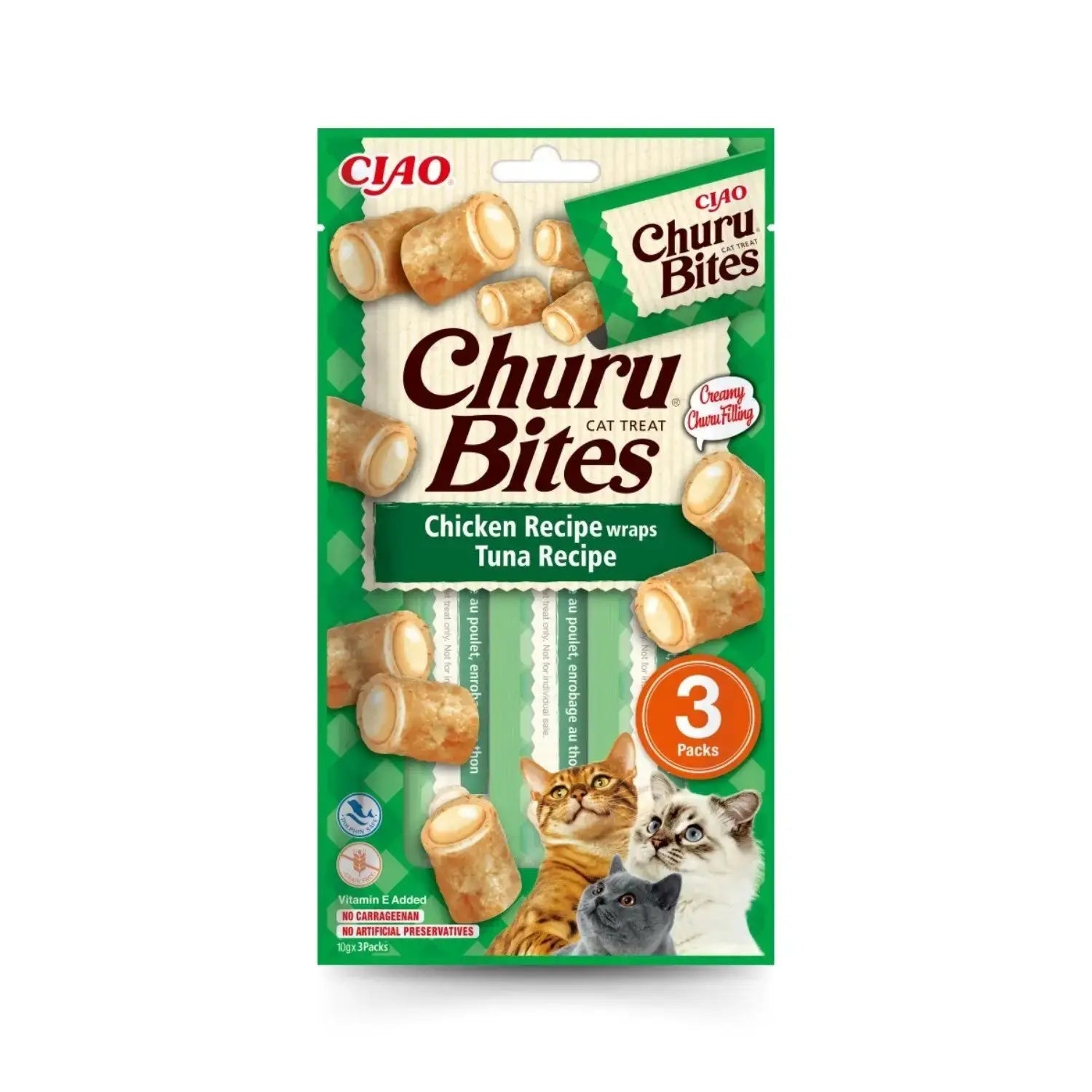 Churu CAT Bites Receta Pack 3x10 g | Bocaditos para Gatos al mejor precio -todoastorenimal.com