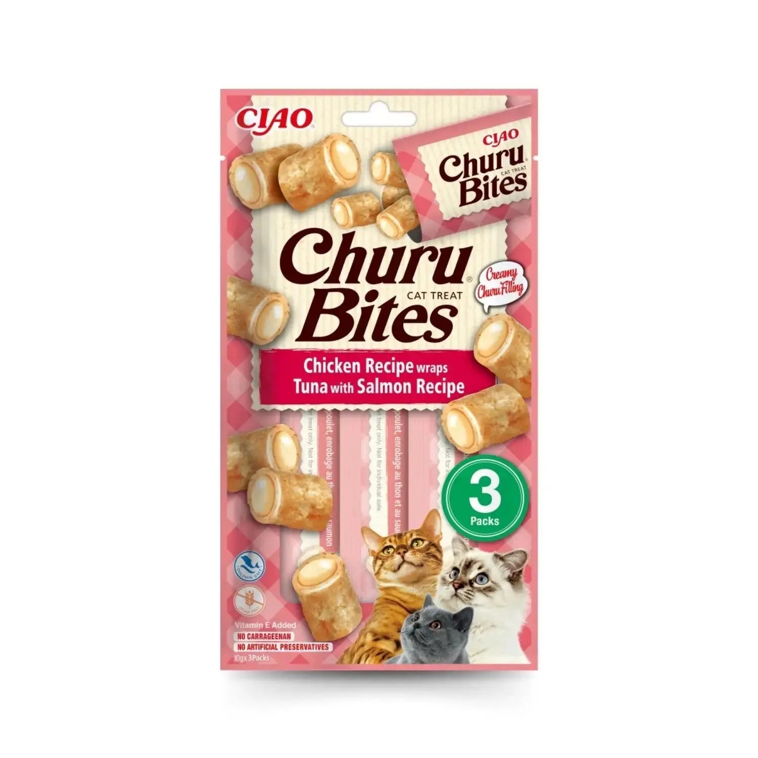 Churu CAT Bites Receta Pack 3x10 g | Bocaditos para Gatos al mejor precio -todoastorenimal.com