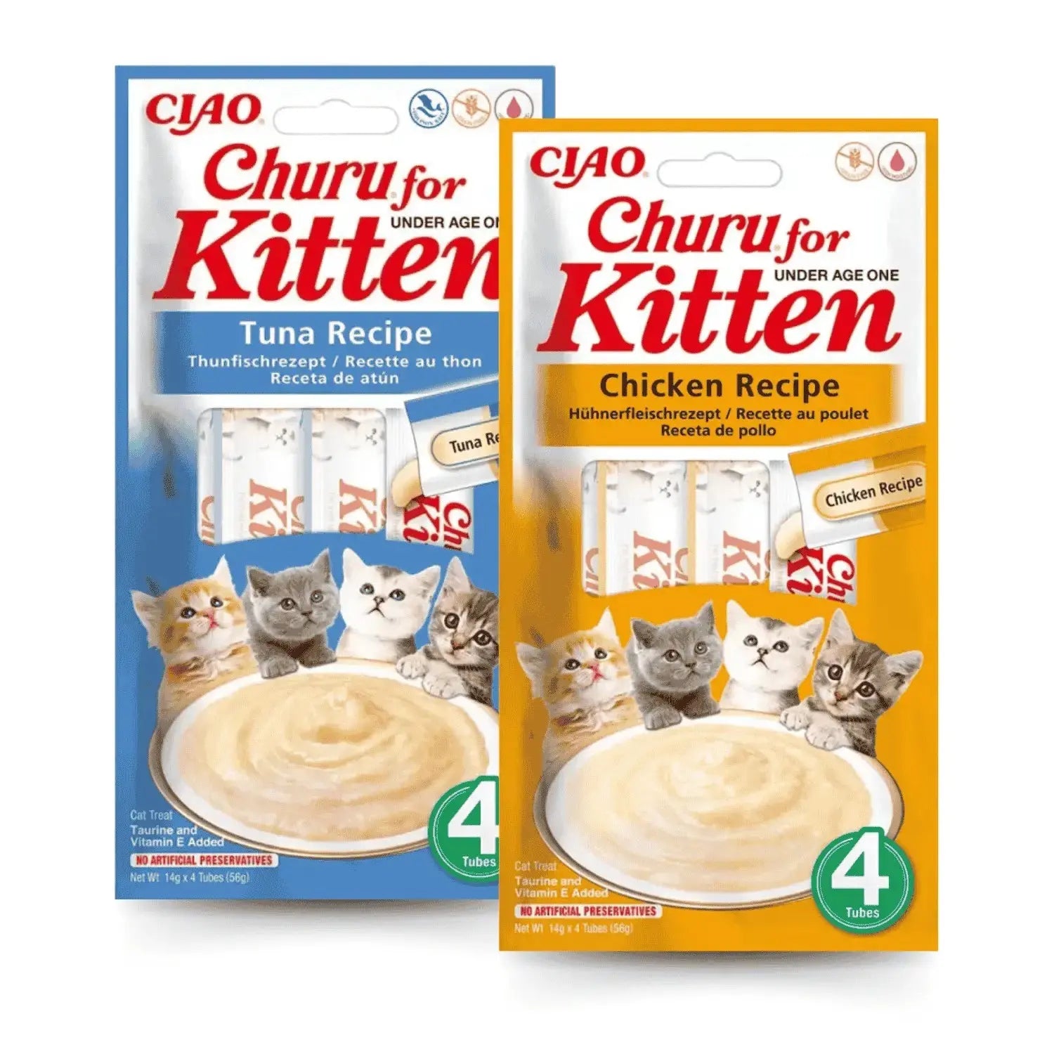 Churu CAT Kitten Pack 4x14 g | Snack Líquido para Gatitos al mejor precio -todoastorenimal.com