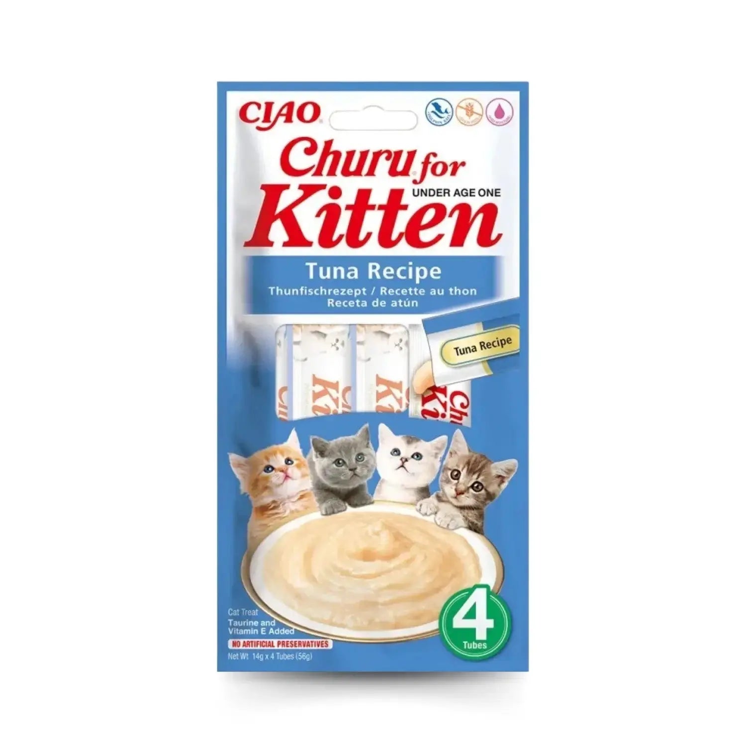 Churu CAT Kitten Pack 4x14 g | Snack Líquido para Gatitos al mejor precio -todoastorenimal.com