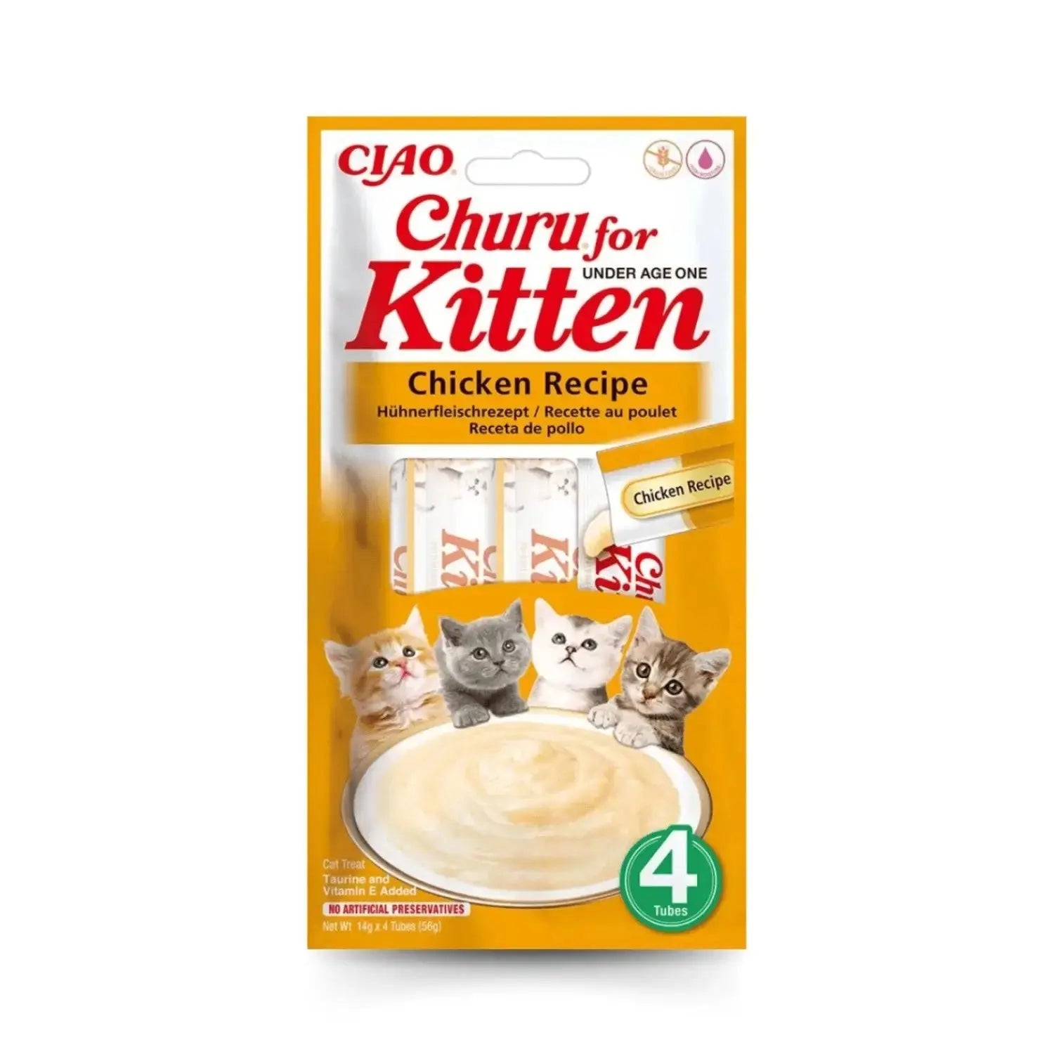 Churu CAT Kitten Pack 4x14 g | Snack Líquido para Gatitos al mejor precio -todoastorenimal.com