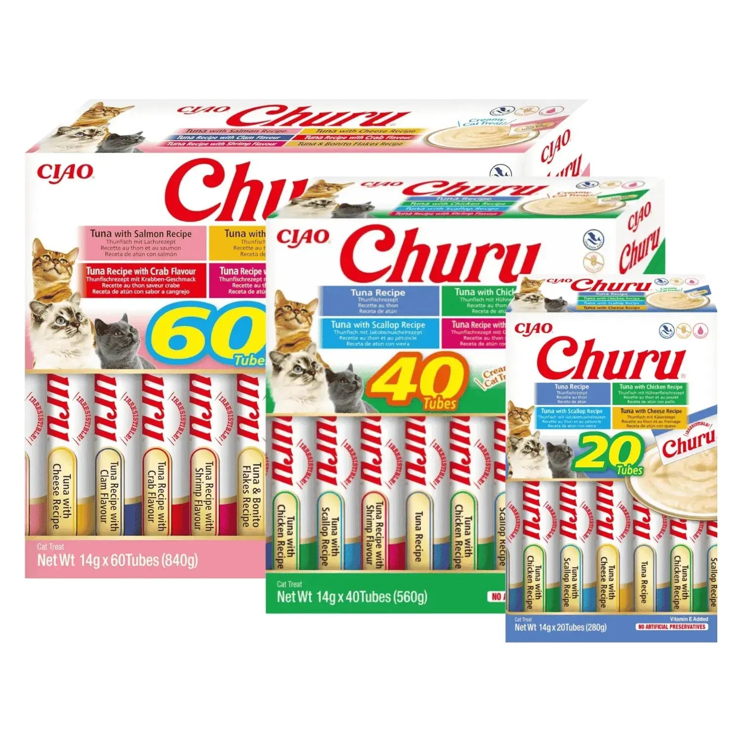 Churu CAT Variedades de Atún Pack Ahorro | Snack Líquido para Gatos al mejor precio -todoastorenimal.com