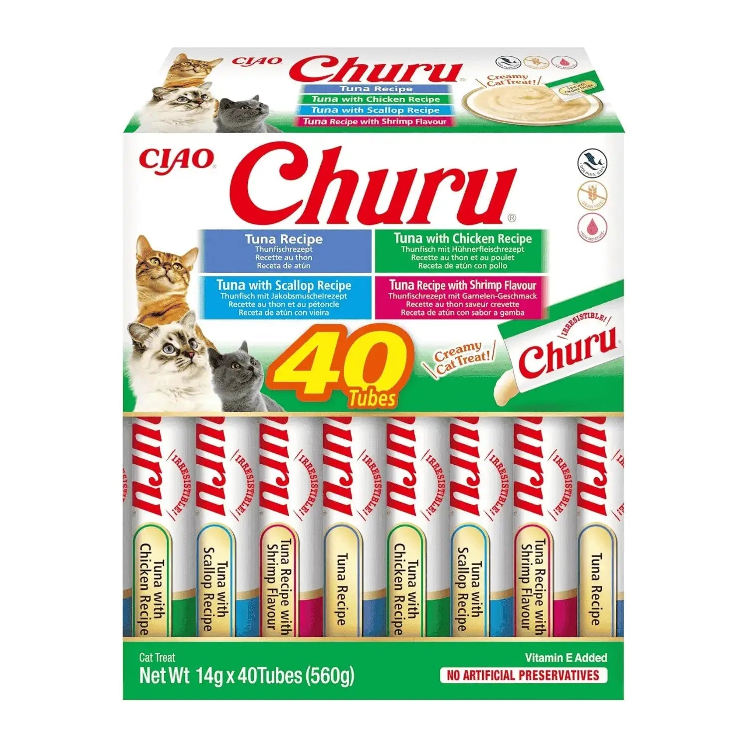 Churu CAT Variedades de Atún con Marisco Pack Ahorro | Snack Líquido para Gatos al mejor precio -todoastorenimal.com