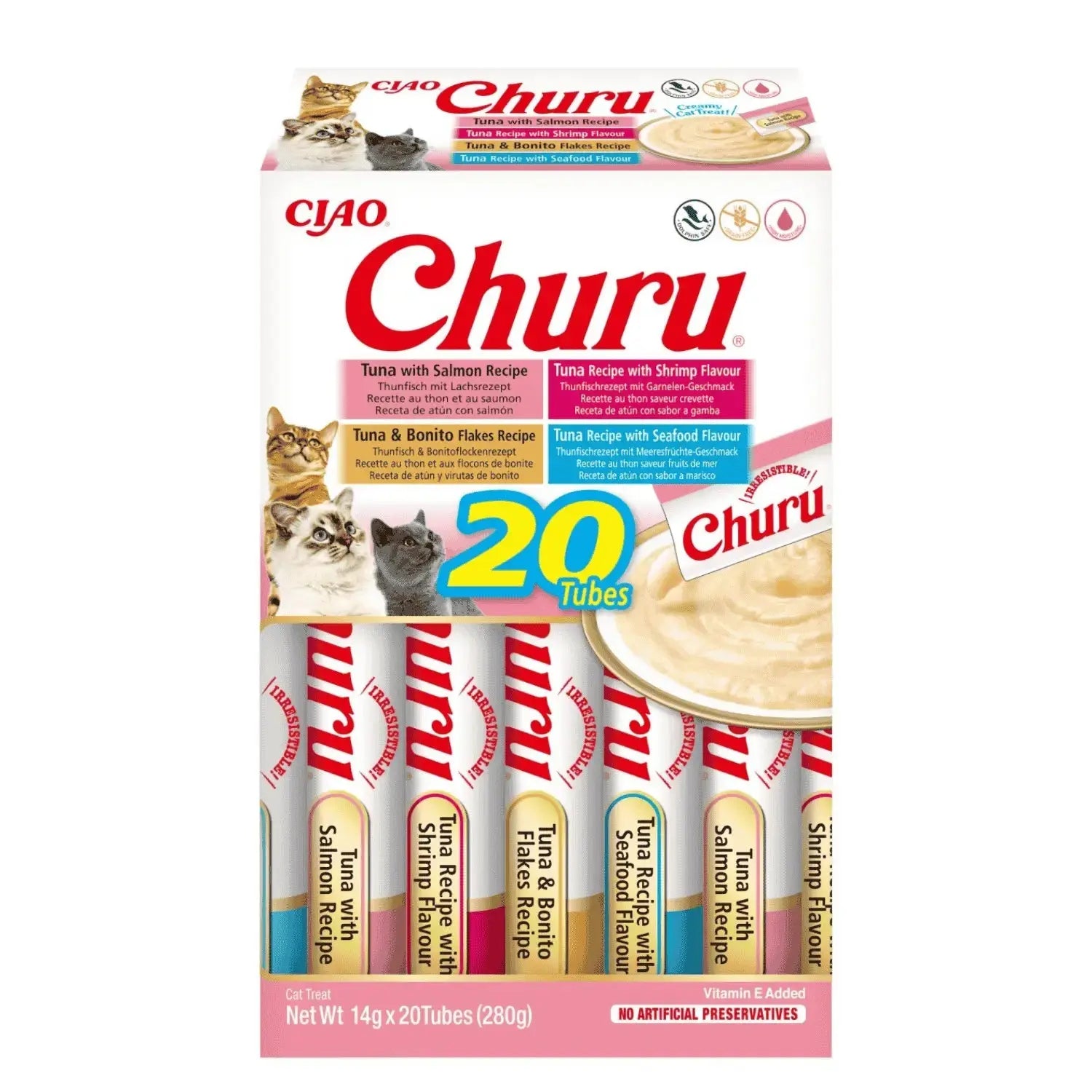 Churu CAT Variedades de Marisco Pack Ahorro | Snack Líquido para Gatos al mejor precio -todoastorenimal.com