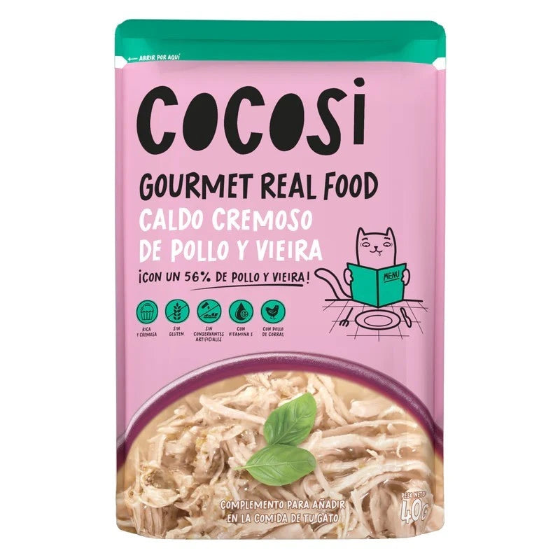 Cocosi Caldo Cremoso Pollo y Vieira para Gatos al mejor precio -todoastorenimal.com