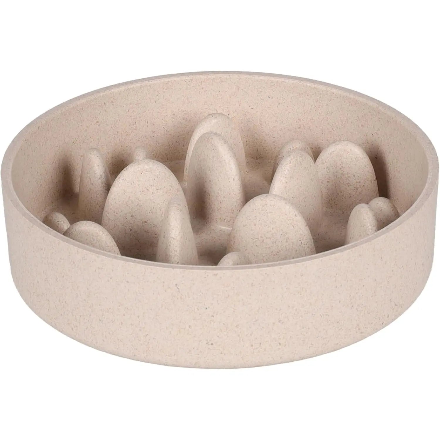 Comedero Antiestrés Slow Bambu Greni Beige para Perros FLAMINGO