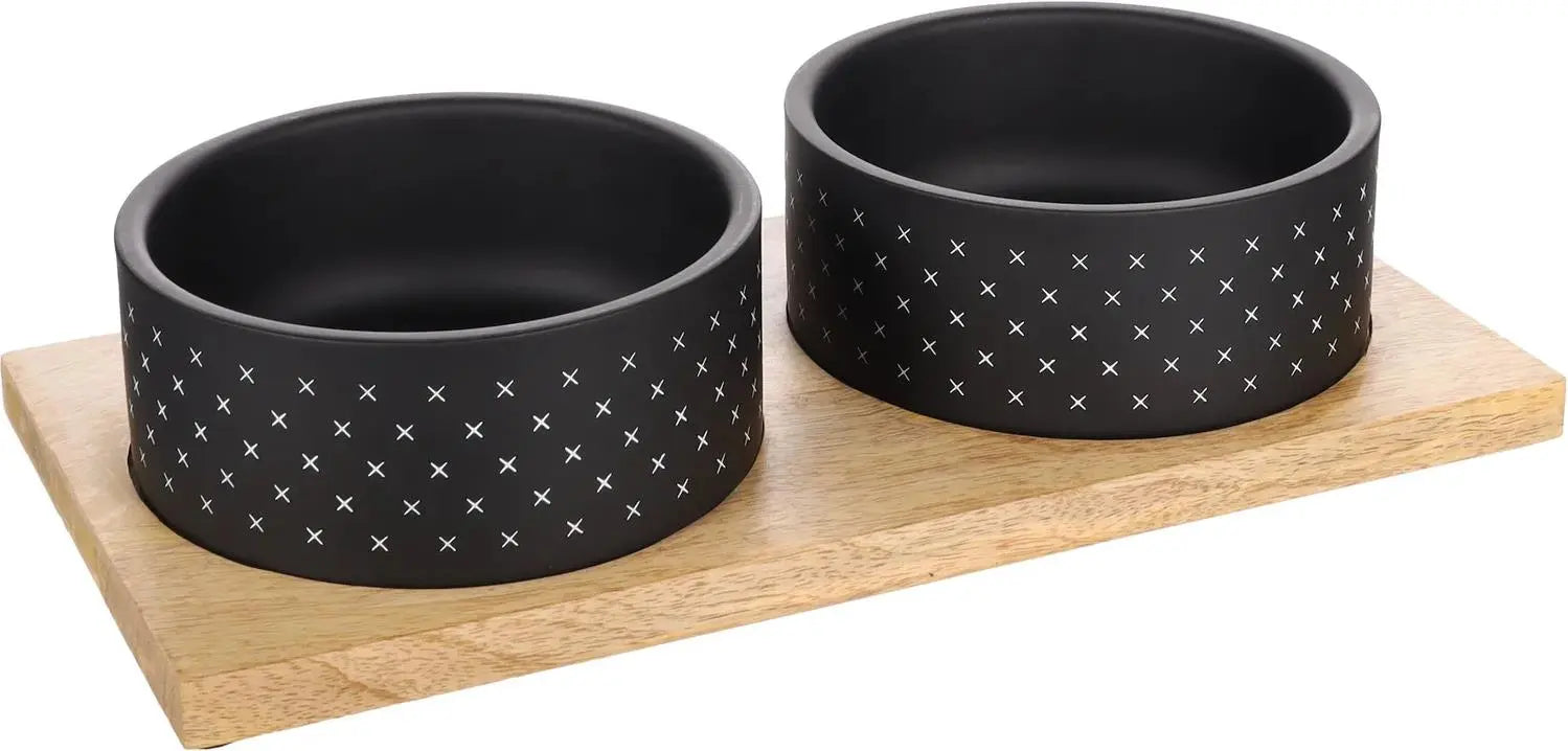 Comedero Bebedero Duo Nervo Black 15.5Cm 2X840Ml FLAMINGO PET PRODUCTS NV