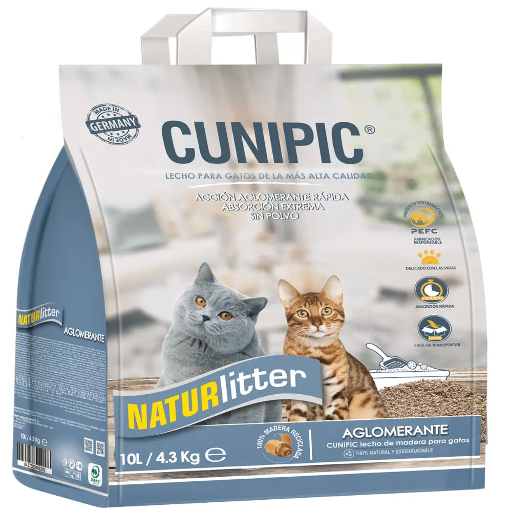 Cunipic Gatos Madera Aglomerante Vegetal 10L 4,3K. al mejor precio -todoastorenimal.com