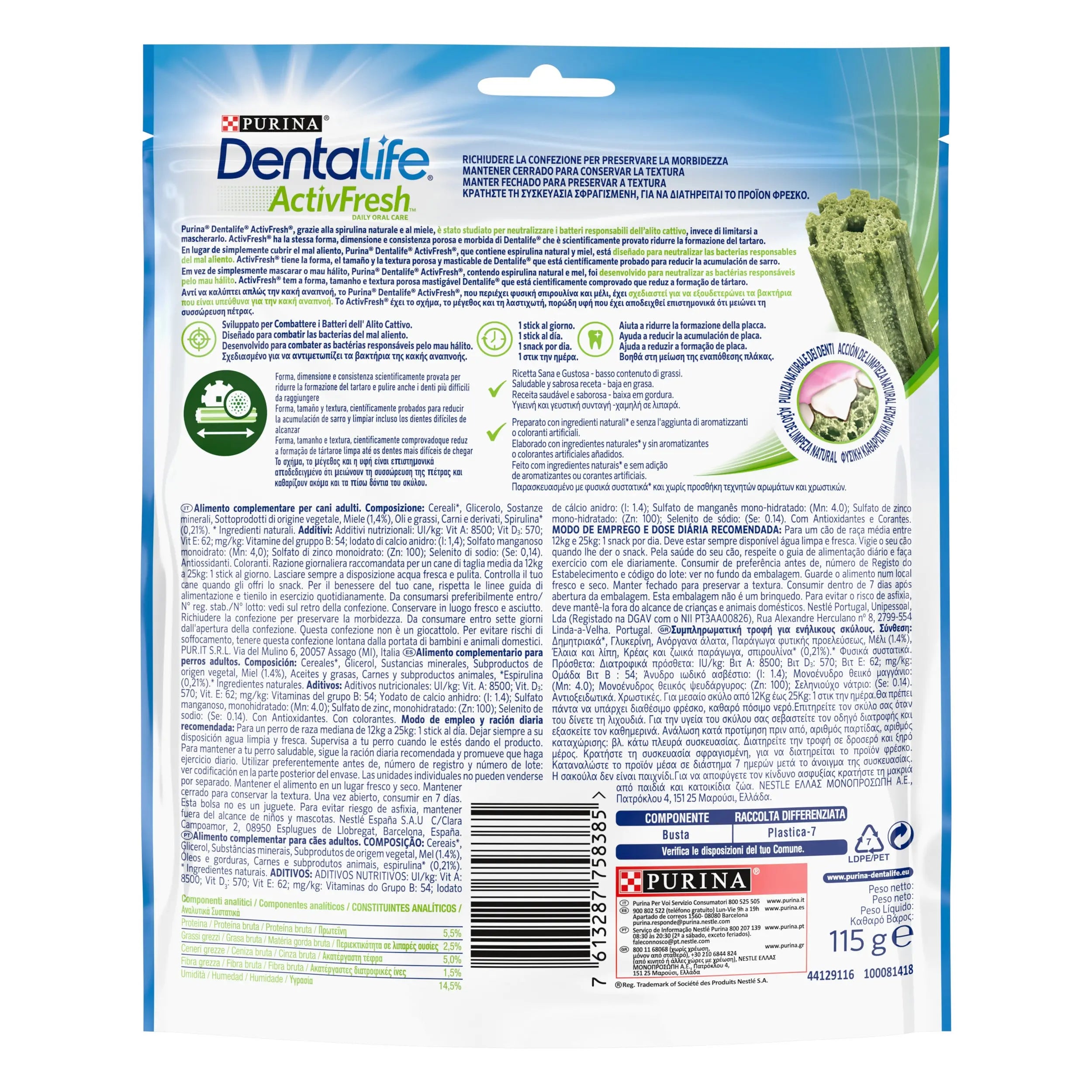 Dentalife Activfresh Dog Medium 5 Sticks al mejor precio -todoastorenimal.com
