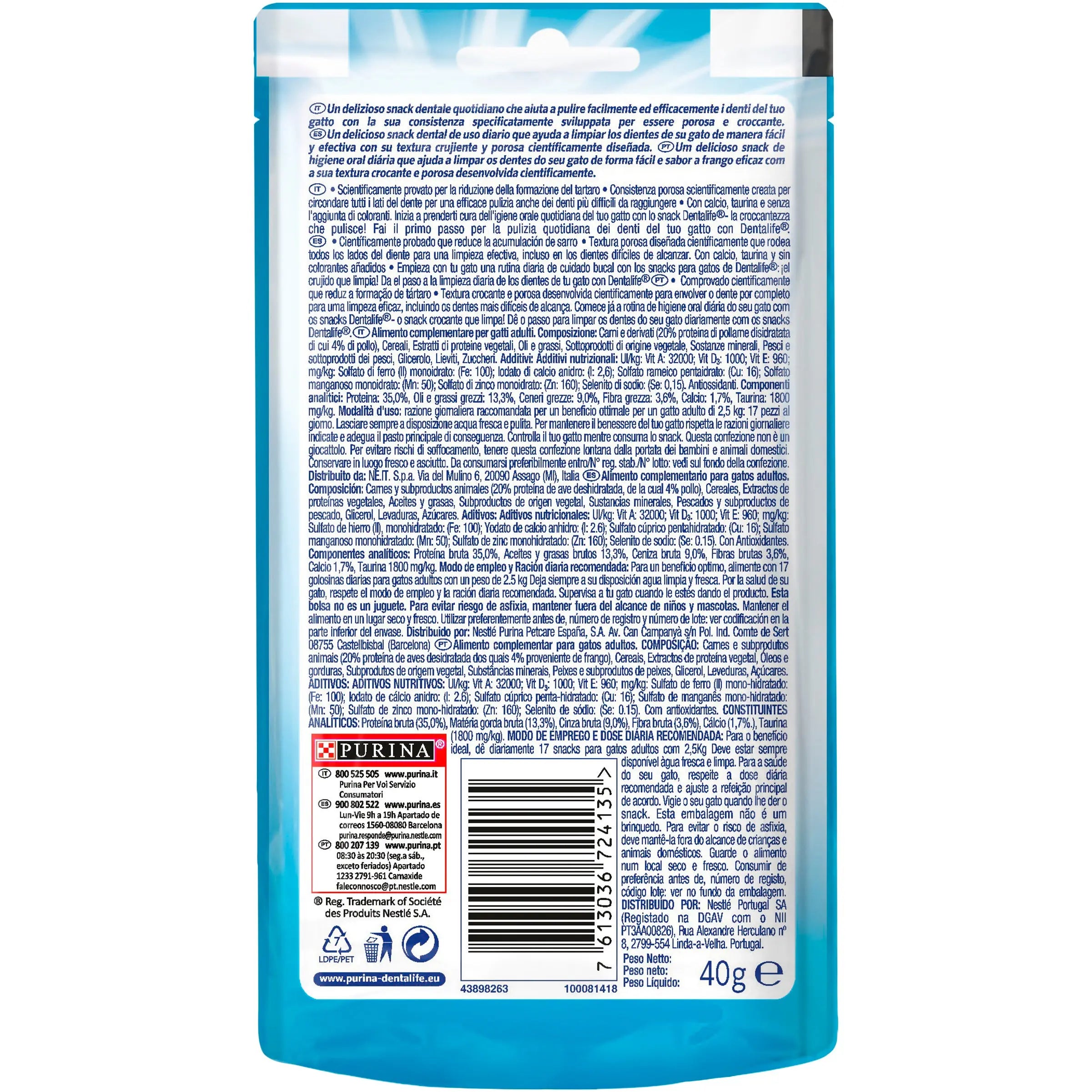 Dentalife Cat Pollo 40 g al mejor precio -todoastorenimal.com