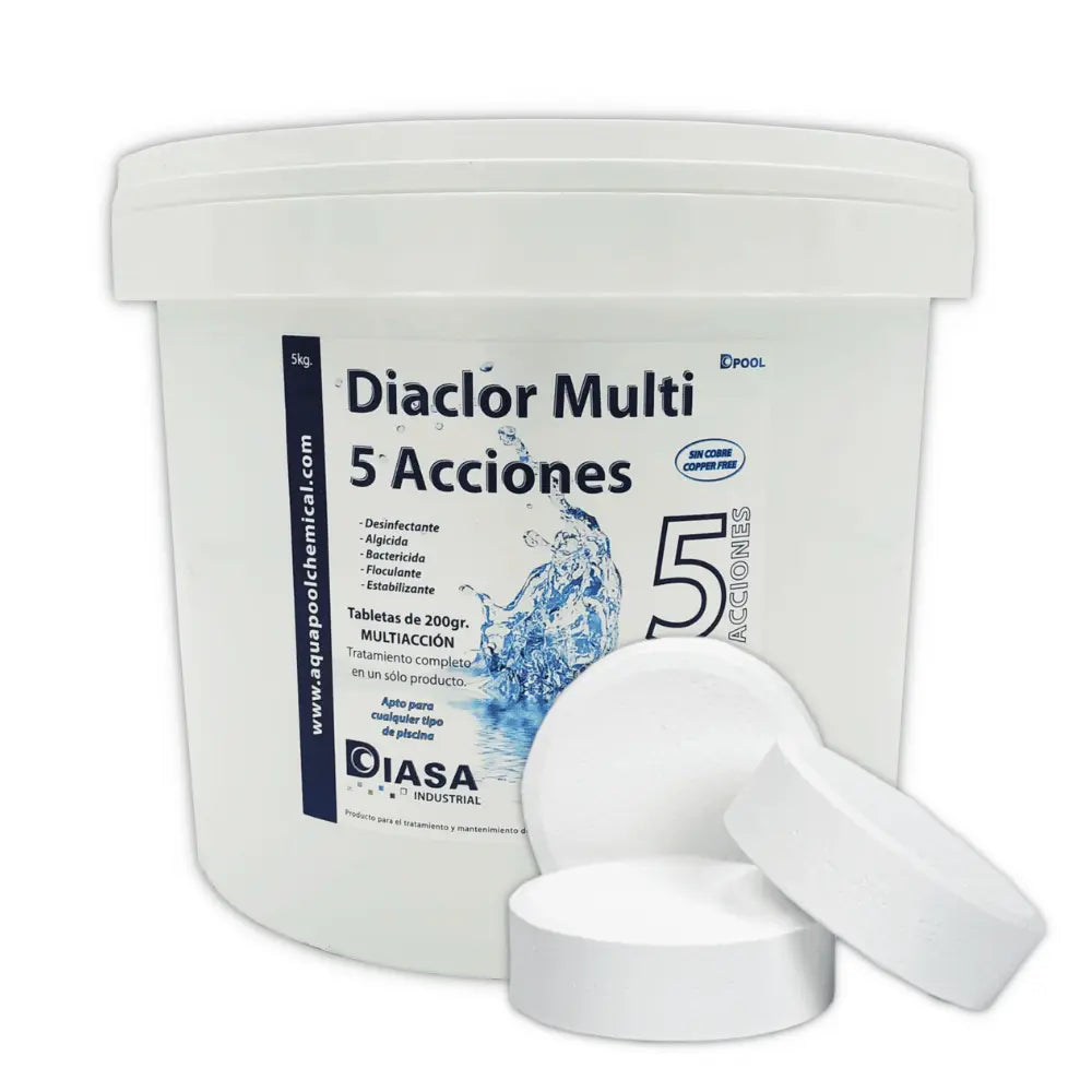 Diaclor Cloro Ps 5 Acciones 5 kg. (Tabletas 200 g) al mejor precio -todoastorenimal.com