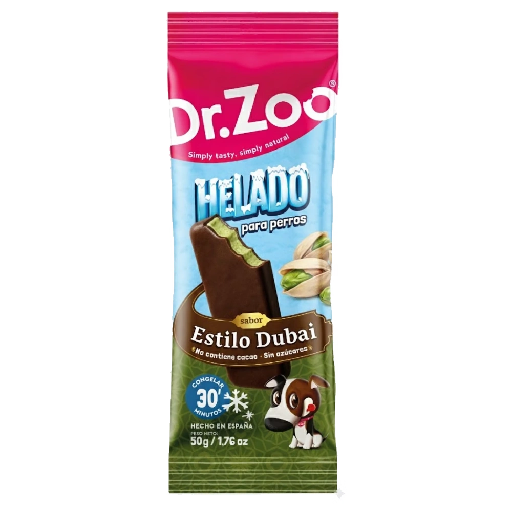 Dr. Zoo Snack Helado Cholate Dubái 50 g para Perros al mejor precio -todoastorenimal.com