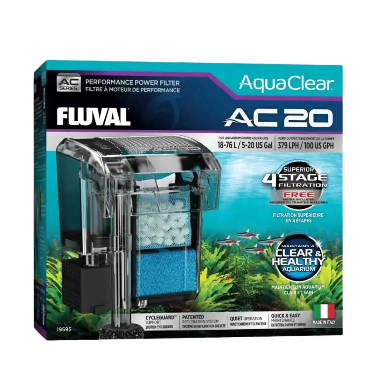 FILTRO MOCHILA FLUVAL AQUACLEAR AC20  (acuarios hasta 78 L.) ROLF C HAGEN ESPAÑA, S.A.