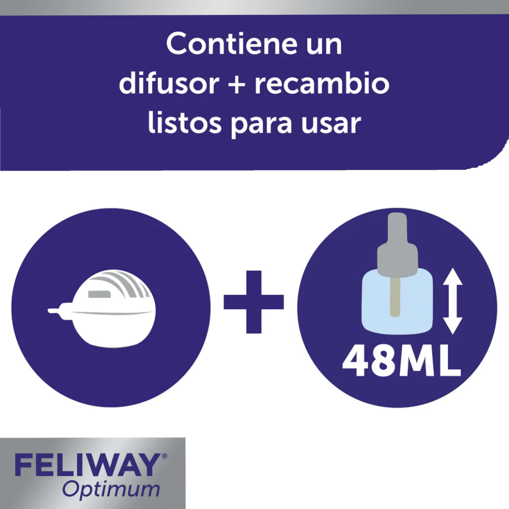 Feliway Optimum Difusor+Recambio 48 ml al mejor precio -todoastorenimal.com
