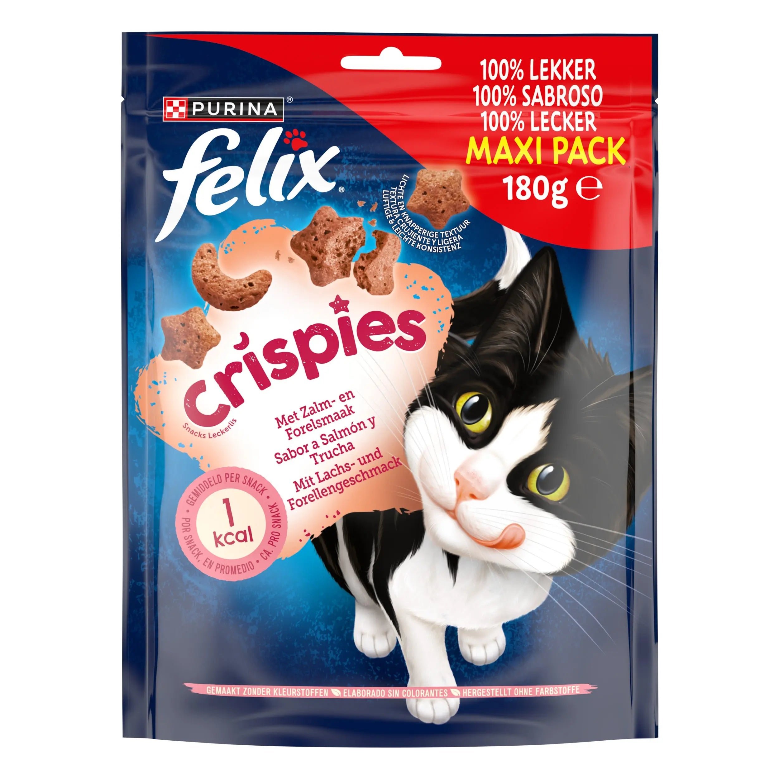 Felix Crispies Salmón & Trucha 180 g al mejor precio -todoastorenimal.com