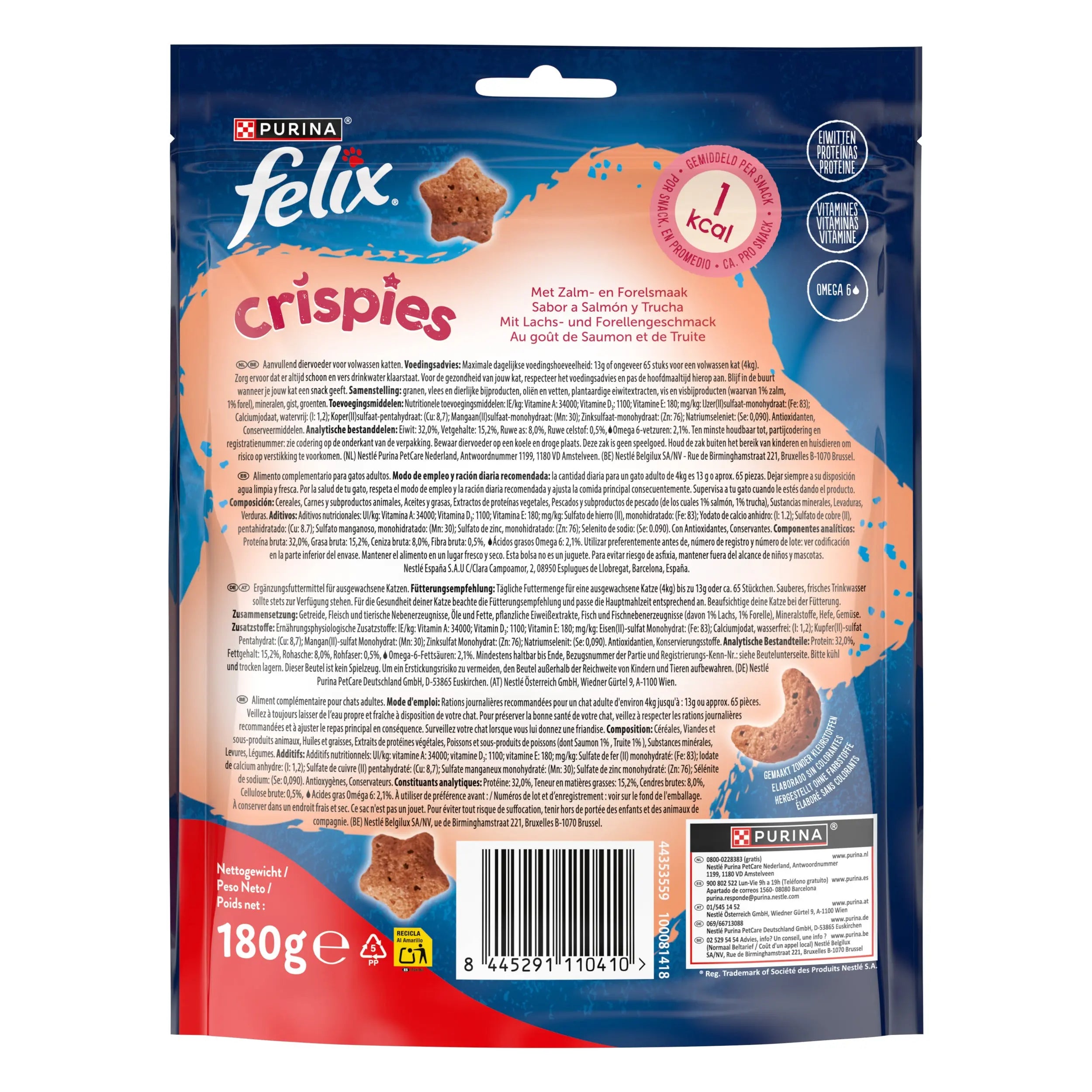 Felix Crispies Salmón & Trucha 180 g al mejor precio -todoastorenimal.com
