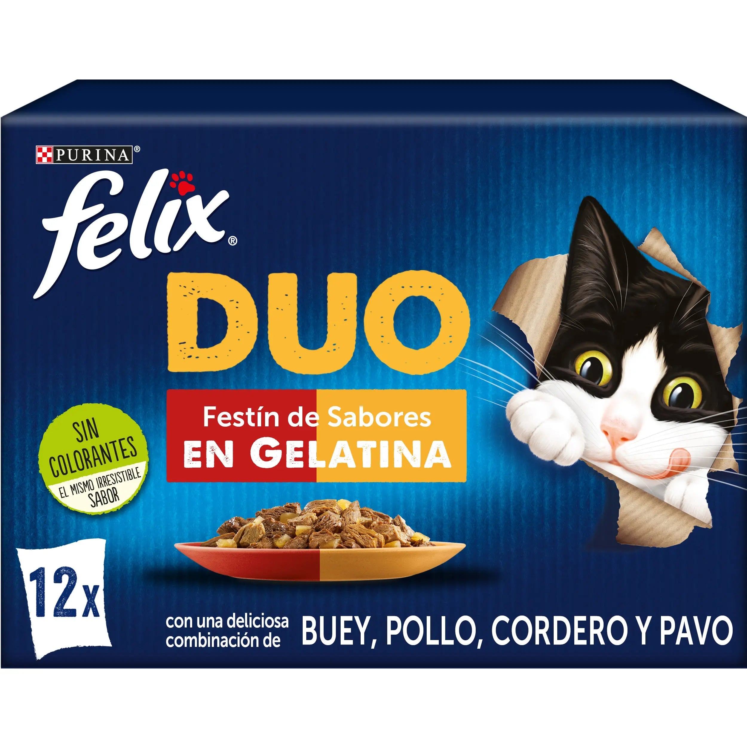 Felix Duo Carnes En Gelatina Pack 12X85 g al mejor precio -todoastorenimal.com