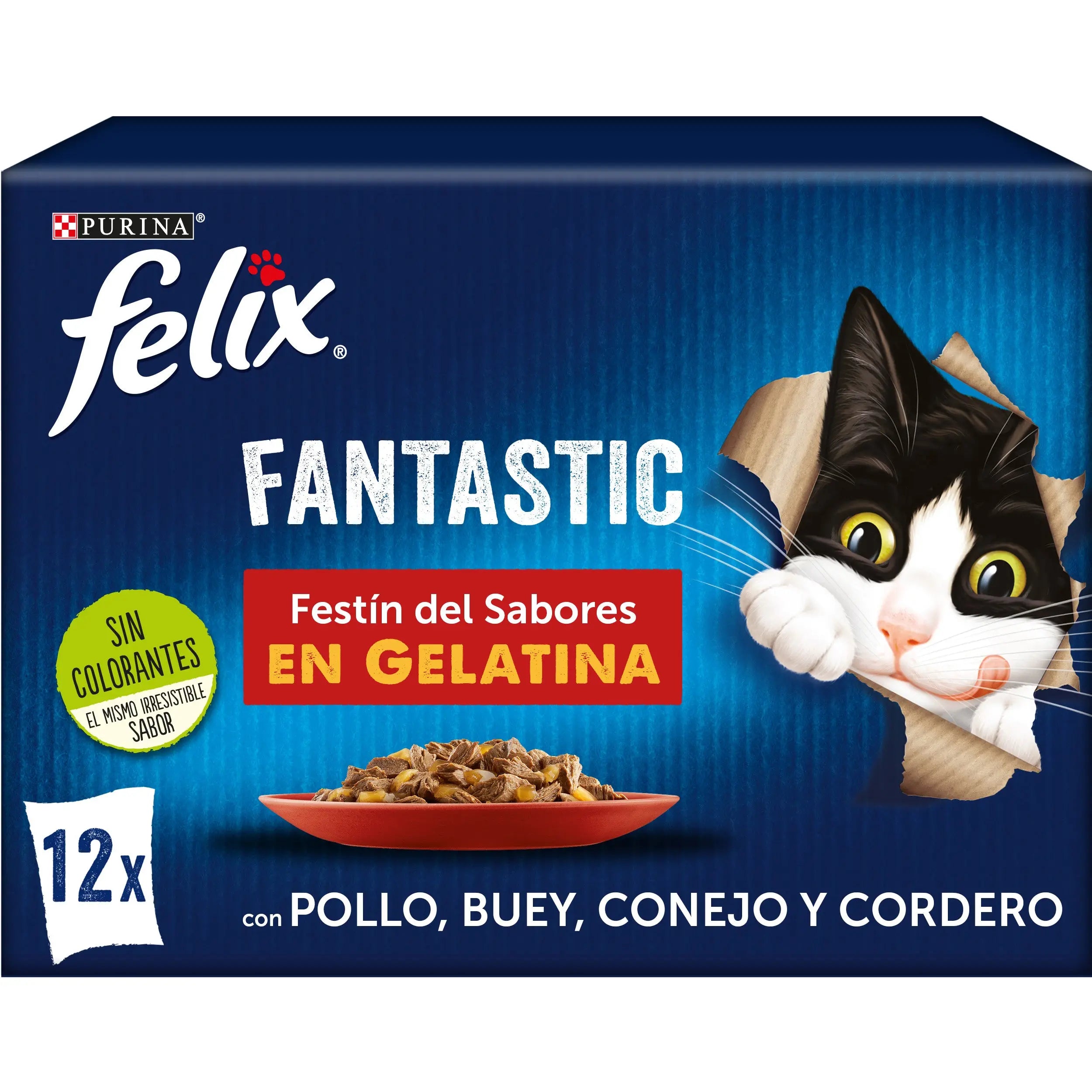 Felix Fantastic Carnes Gelatina Pack 12X85 g al mejor precio -todoastorenimal.com